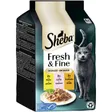 Sheba Fresh Fine Nourriture humide pour chat adulte Multipack en sauce Poulet, saumon et dinde