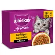 Whiskas nourriture humide pour chat adulte, multipack, 1+ sélection de volaille, en sauce