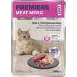 Premiere Menu Viande Nourriture Humide Chat, Adulte, Boeuf et viande