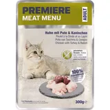 Menu Viande Nourriture Humide Chat, Adulte, Poulet, dinde et lapin