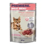 Meat Menu pour chatons avec boeuf et coeurs de dinde