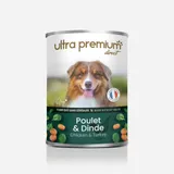 Pâtée pour Chien Haut de Gamme Sans Céréales - Poulet & Dinde - 12 Boîtes